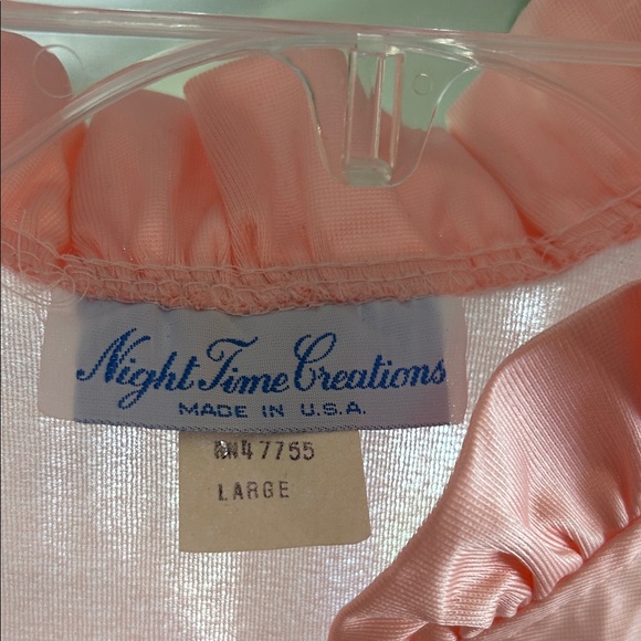 Vintage Night Time Creations Pink Ruffled Flannel Long Nightgown - Picture 2 of 15